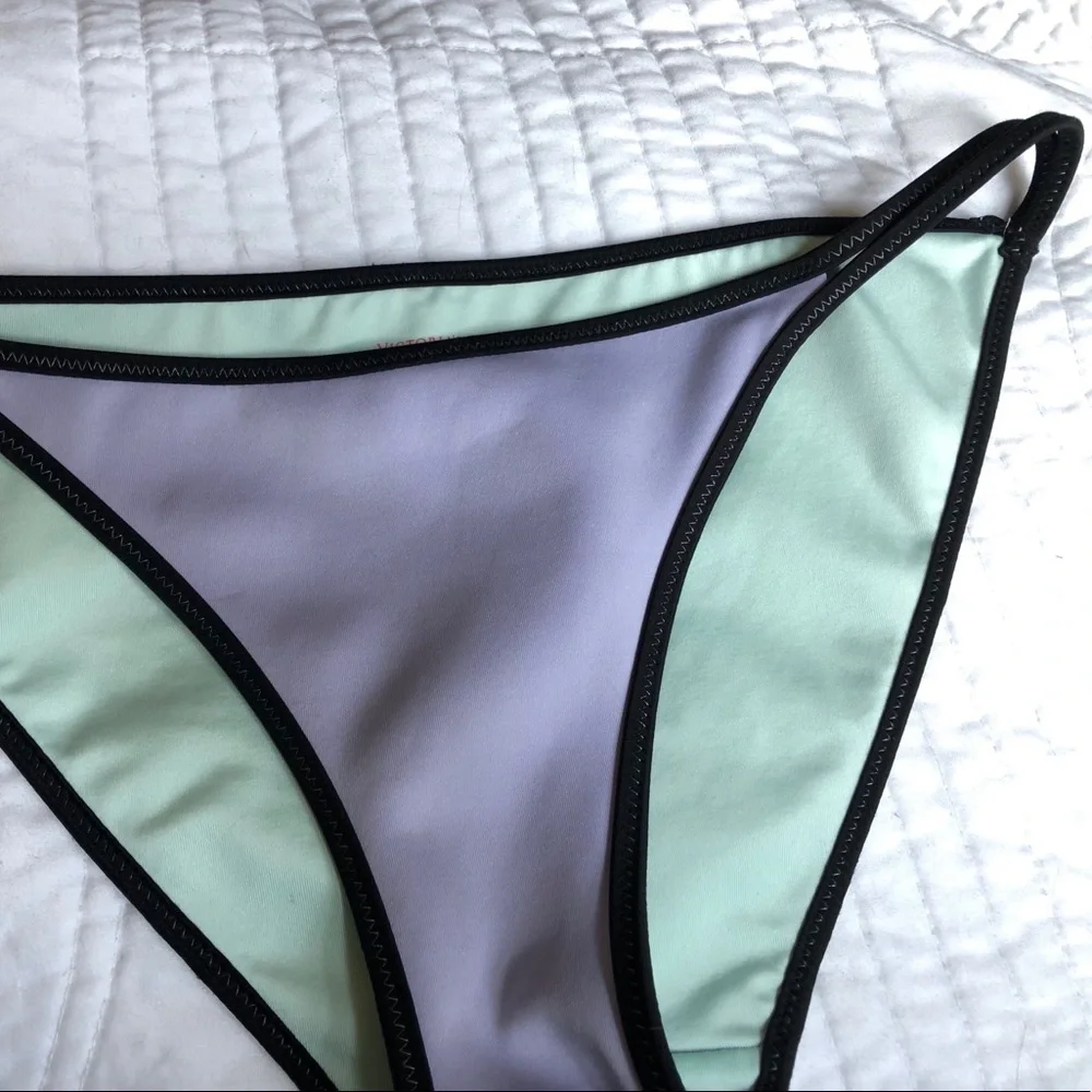 Victoria's Secret Lavender & Black Bikini bottoms - Picture 2 of 7